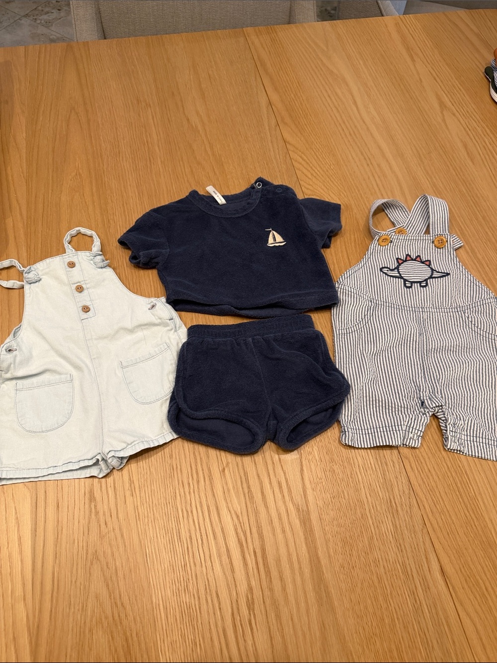 Set of 3 baby boy outfits blue 0-3 months